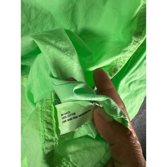 GAP Shirt Women Medium Green Long Sleeve Buton Front The Fitted Boyfriend‎ Relax - Picture 3 of 7